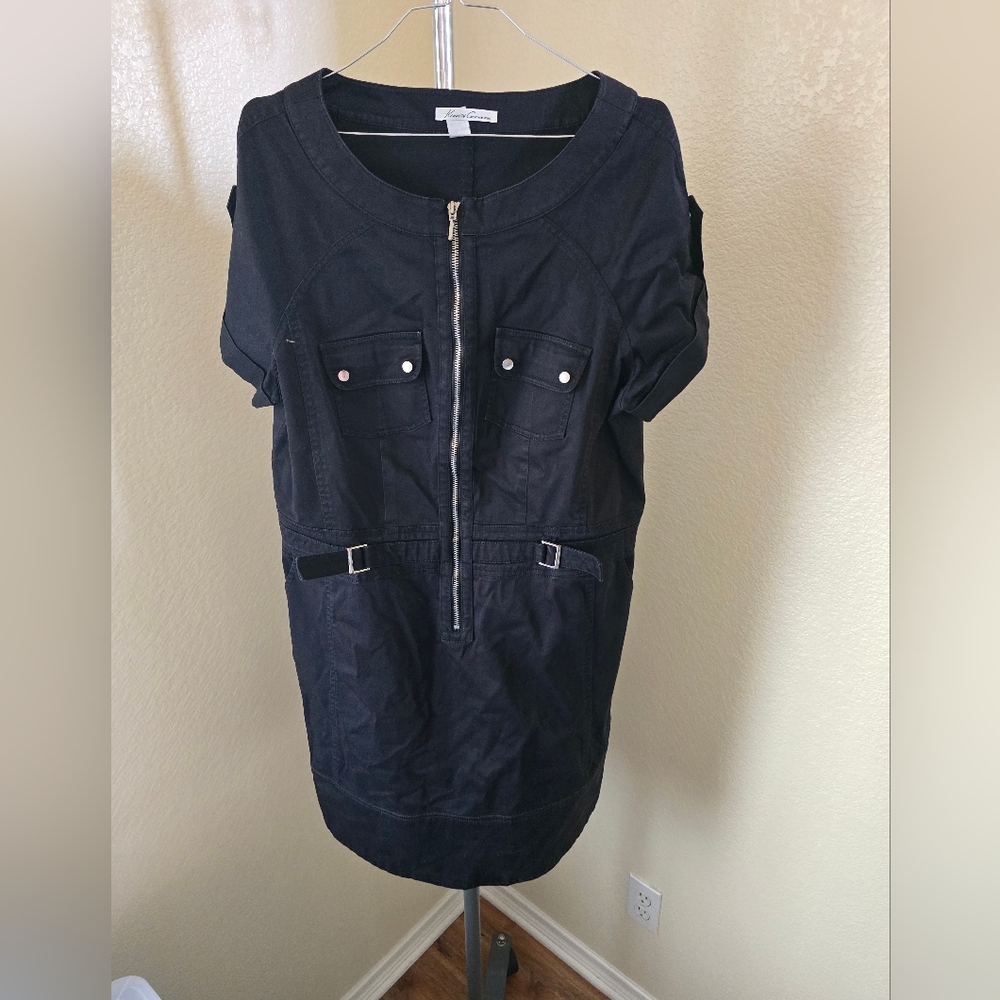 Kenneth Cole New York Zip Up Pullover Dress With Pockets